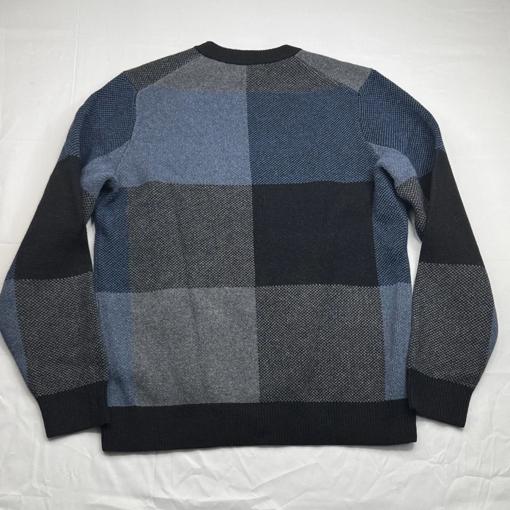 Banana Republic Men's Blue and Gray Crewneck Sweater recycled Italian wool